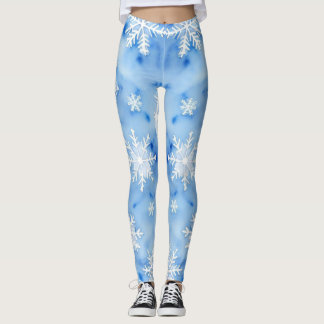 Winter Blue Snowflakes/All-Over-Print Leggings