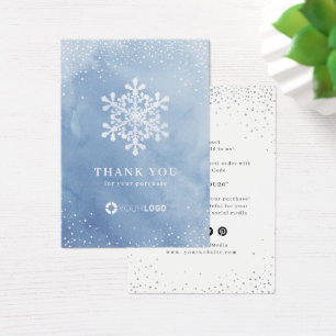 Winter Blue Snowflakes Christmas Thank You Insert