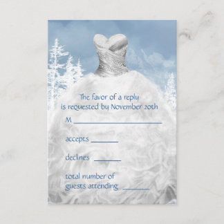 Winter Blue Snowflakes Quinceanera RSVP Card
