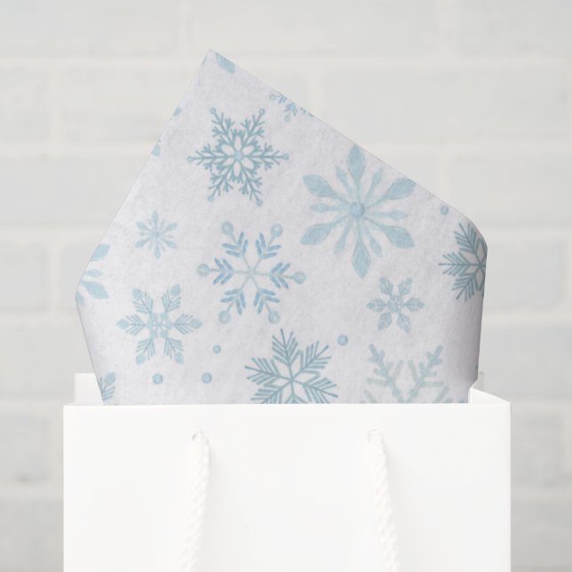 Winter Blue Snowflakes Wrapping Paper (Gift Bag)