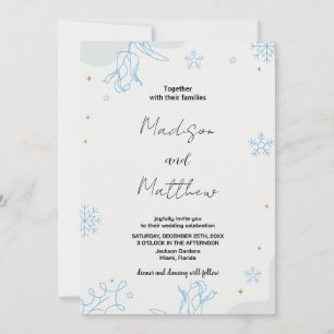 Winter Blue Snows Wedding Invitations