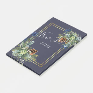 Winter Blue Thistle Eucalyptus Wedding Wonderland Post-it Notes