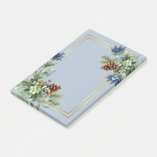 Winter Blue Thistle Eucalyptus Wedding Wonderland Post-it Notes