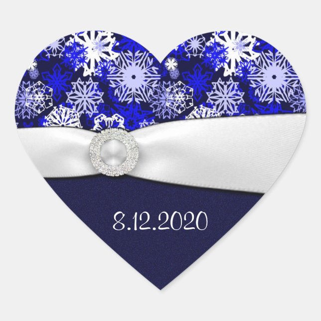 Winter Blue & White Snowflake Envelope Seals (Front)