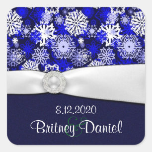 Winter Blue & White Snowflake Wedding Seals