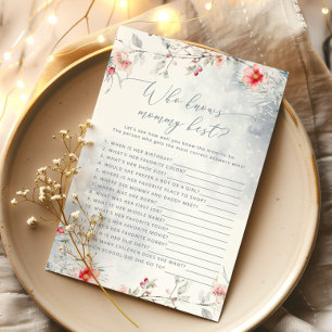 Winter blue Who knows mummy best baby shower game