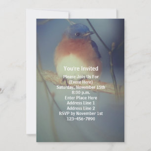 Winter Bluebird Animal Party Invitation