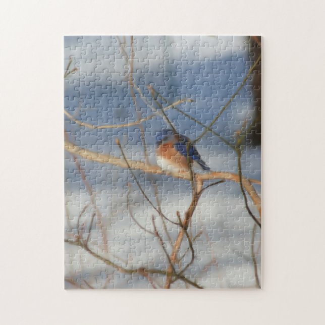 Winter Bluebird Nature Art  Jigsaw Puzzle (Vertical)
