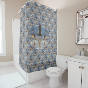 Winter Bluebird Nature Bird  Shower Curtain