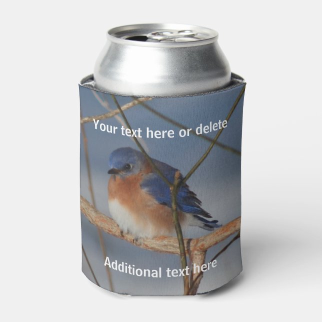 Winter Bluebird Personalised  Can Cooler (Can Front)