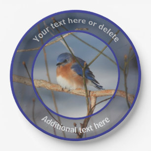 Winter Bluebird Personalised Party  Paper Plate