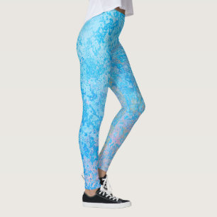 Winter Blues Bright Pastel Abstract Leggings