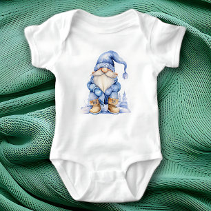 Winter Blues Gnome Baby Bodysuit
