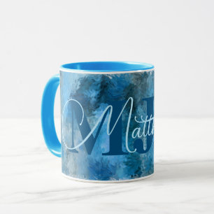 Winter Blues Impressions Monogrammed Mug