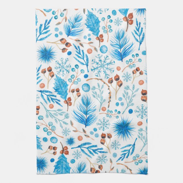 winter blues kitchen towel (Vertical)