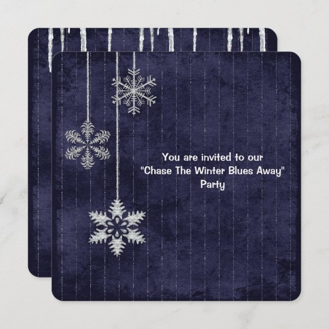 Winter Blues Party Invitation (Front/Back)