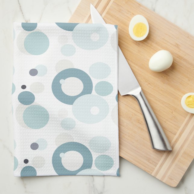 Winter Blues Polka Dots Tea Towel (Quarter Fold)