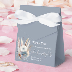 Winter Boho Floral Wedding Blue Favour Box