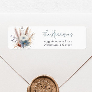 Winter Boho Floral Wedding   White Address Return Address Label