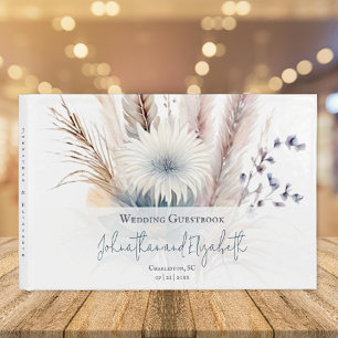 Winter Boho Floral Wedding   White Guest Book