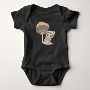 Winter Boho Penguin Baby Bodysuit