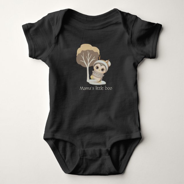 Winter Boho Penguin With Text Baby Bodysuit (Front)