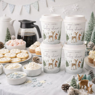 Winter Boho Woodland Baby Shower Paper Cups