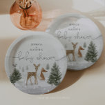 Winter Boho Woodland Baby Shower Paper Plates<br><div class="desc">Celebrate the new addition with these fun baby shower paper plates! Winter boho woodland animal collection. Shop more digital designs at creativeuniondesign.etsy.com</div>