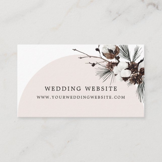 Winter Botanical Arch Bridal Shower Enclosure Card (Front)