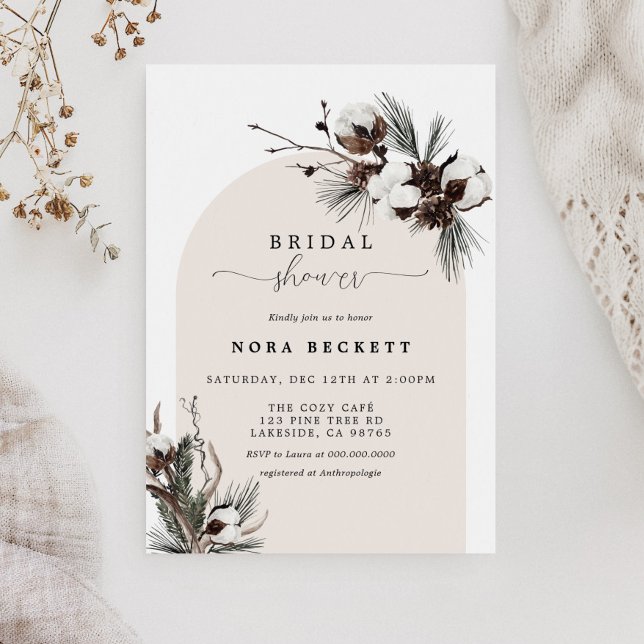 Winter Botanical Arch Bridal Shower Invitation (Creator Uploaded)