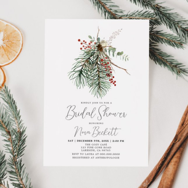 Winter Botanical Bridal Shower Invitation (Creator Uploaded)