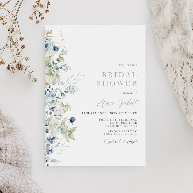 Winter Botanical Bridal Shower Invitation (Creator Uploaded)