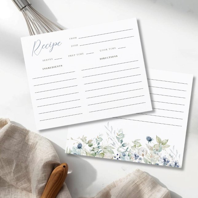 Winter Botanical Bridal Shower Recipe Card (Creator Uploaded)