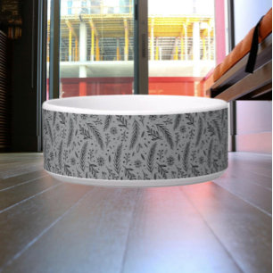 Winter Botanical   Ceramic Pet Bowl