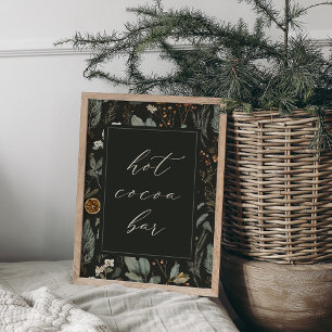 Winter Botanical Christmas Hot Cocoa Bar Sign