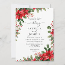 Winter Botanical Christmas Wedding Invitation