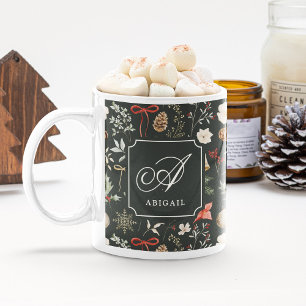 Winter Botanical Festive Christmas Gift Coffee Mug
