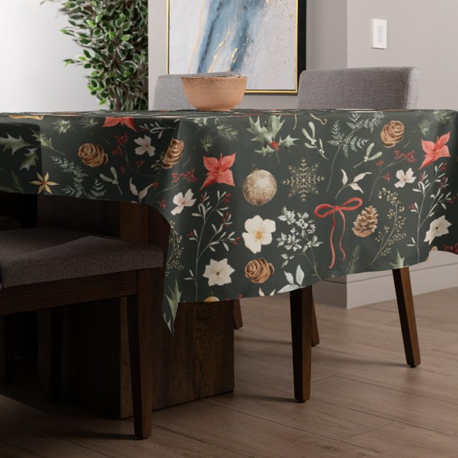 Winter Botanical Festive Christmas Tablecloth (Creator Uploaded)