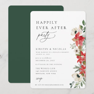Winter Botanical Floral Happily Ever After Party Invitation