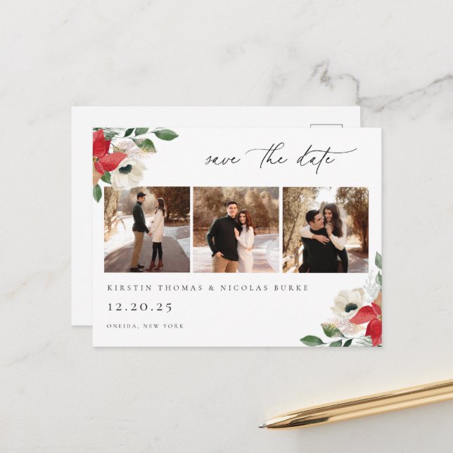 Winter Botanical Floral Photo Postcard (Front/Back In Situ)