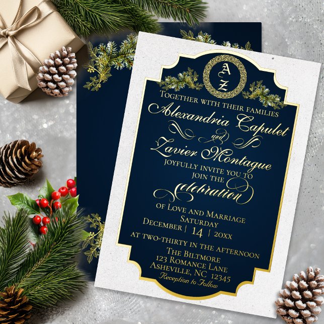 Winter Botanical Flourish Monogram - Blue (Creator Uploaded)