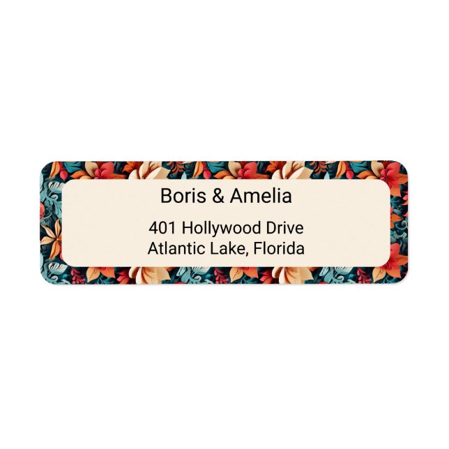 Winter Botanical Foliage Return Address Label (Front)