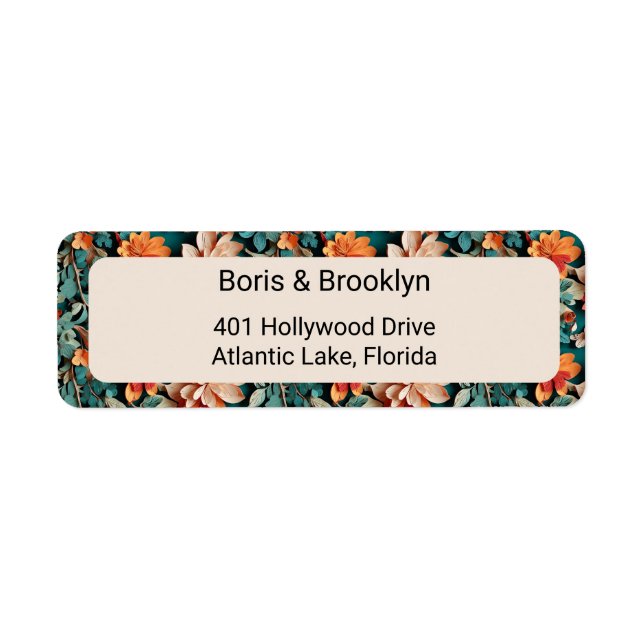 Winter Botanical Foliage Return Address Label (Front)