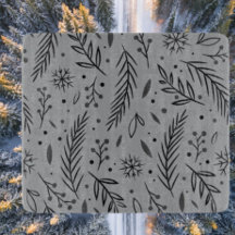 Winter Botanical Glass Cutting Board – Grey