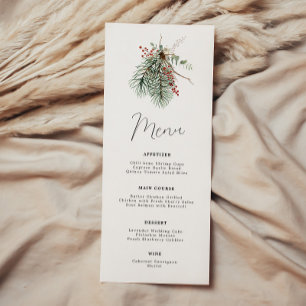 Winter Botanical Minimal Elegant Menu