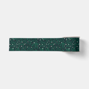 Winter Botanical Mistletoe Green Christmas Grosgrain Ribbon