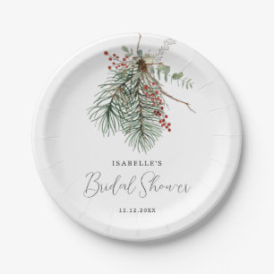Winter Botanical Paper Plate