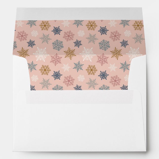 Winter botanical pattern - Christmas holly lined Envelope (Back (Bottom))