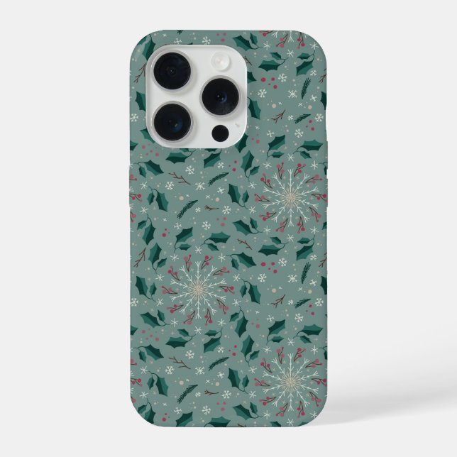 Winter Botanical Snowflake IPhone Case (Back)