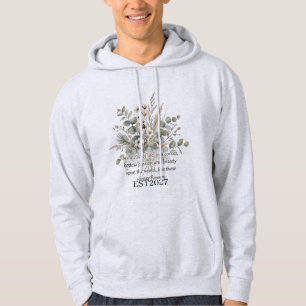 Winter Botanical Watercolor Cotton Hoodie
